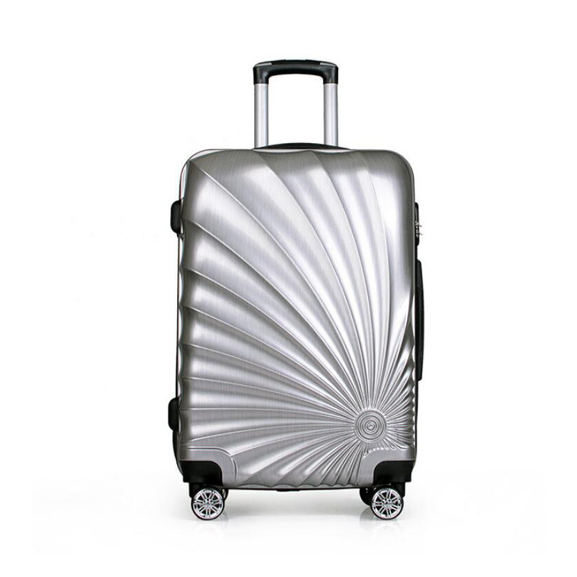 Silver 0.8mm Leisure PC ABS Hardshell 4 Wheel Suitcase