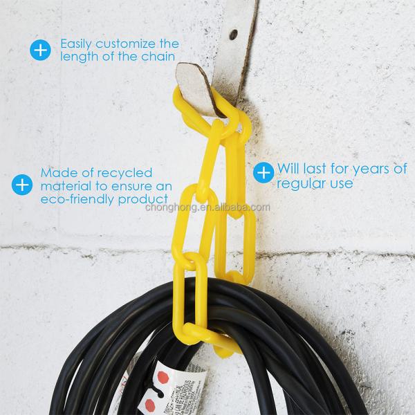 8mm PE Red/White Yellow/Black Color Plastic Safety Chain for Durable Roadway Protection