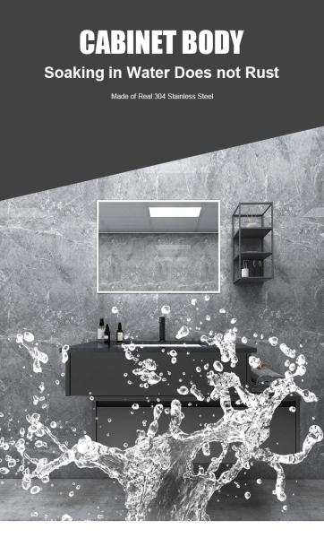 304SUS Stainless Steel Bathroom Furniture Vanity Moistureproof Wash Basin