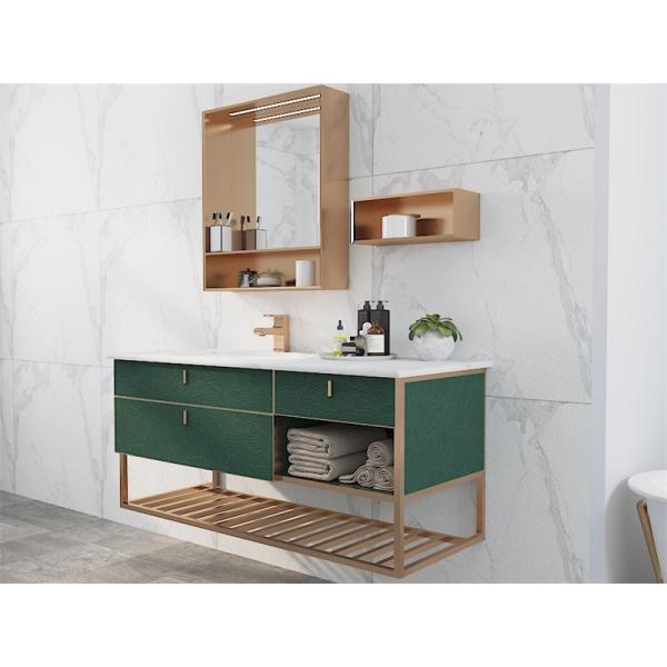 Sleek Stylish Lotus Green Bathroom Vanity Cabinet With Versatile Storage Options