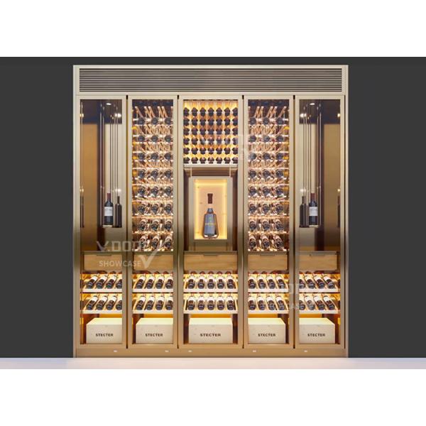 Commercial Cooling Metal Stainless Steel Wine Cabinet Display Racks