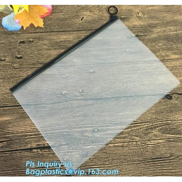 Printing PVC / EVA slider zipper plastic clear swimwear packaging bags, Nylon Zipper Packaging Custom Printed Slider Und