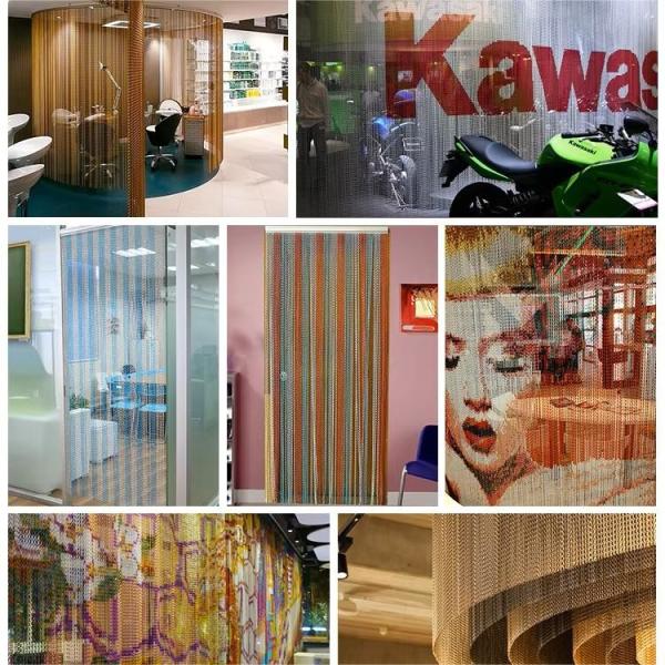 Anodized Decorative Chain Curtains , Aluminium Door Fly Screen Chain