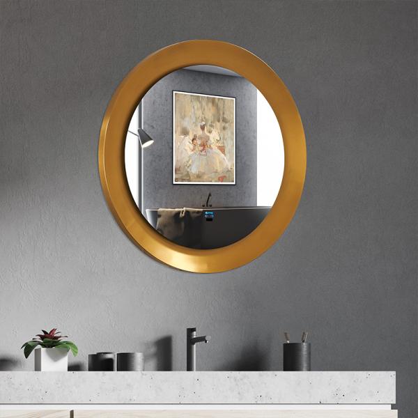 Round Gold - Framed Bathroom Mirror: Redefine Space Aesthetics, Illuminate