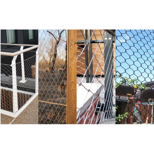 Flexible Stainless Steel Cable Mesh , Stainless Steel Aviary Mesh For Bird Zoo Fence