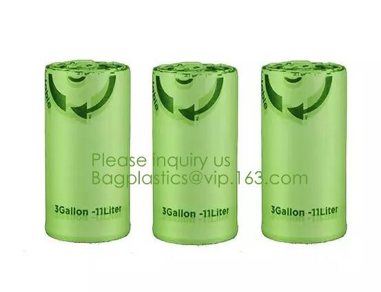 64 Gallon compostable trash bag biodegradable garbage bag, 0.9 Mil, 47"W x 60"H,cornstarch made 100% eco friendly direct