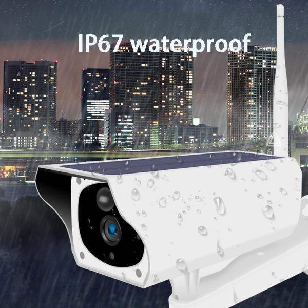 Solar Powered 1080P Bullet Type IP Camera Waterproof Outdoor Security Cctv Camera