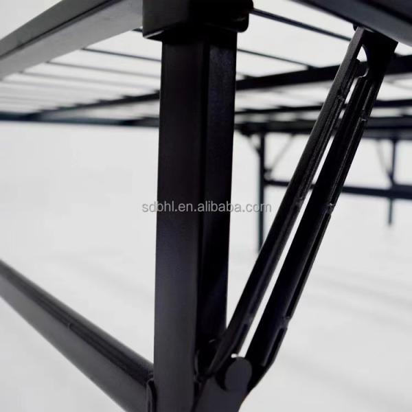 Affordable Black Steel Frame King Size Bed Frame with Coastal Design Style