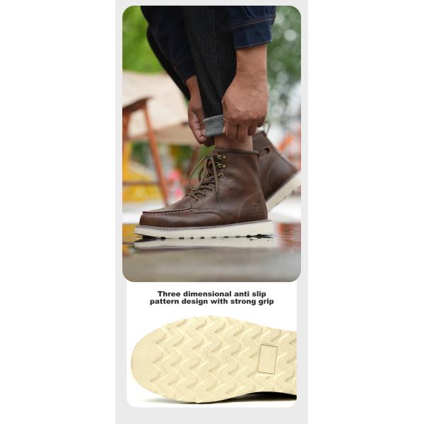 Kevlar Midsole Rubber Work Shoes In Brown Cowhide For Superior Safety Features