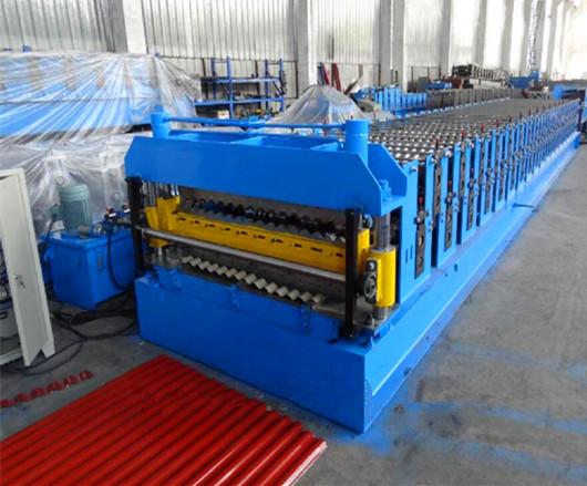 Mold Forging Currogated Tile Cutter Machine / Roof Sheet Production Line 5.5 Kw Power