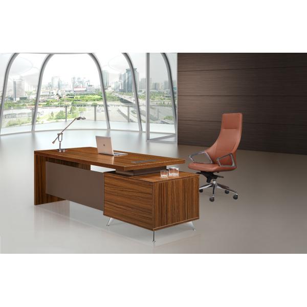 Large Size Contemporary Office Furniture , Modern Executive Desk Dark Color Surface