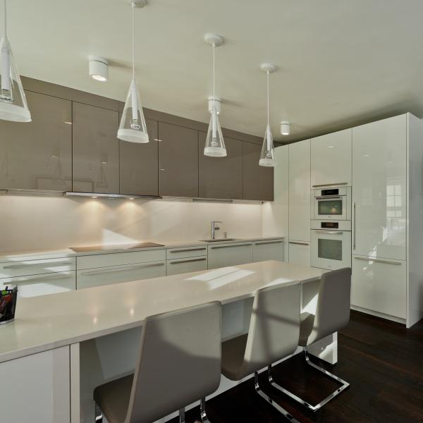 High Gloss Acrylic Kitchen Cabinet L Shape Kitchen Island Table