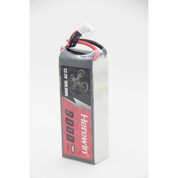 High Rate fast speed ​​6S 100C 9Ah FPV Drone Battery Herewin 22.2V 725g