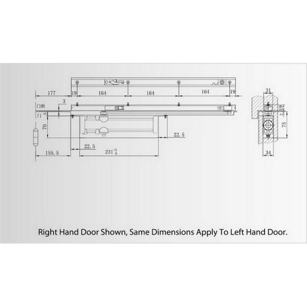 Light Duty Size 3 Concealed Automatic Door Closer Auto Hold Open Optional