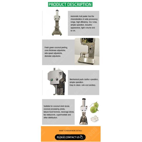 Shell Bottom Mobile Peeling Coconut Cutting Machine Green Tender Tool Fresh Machine