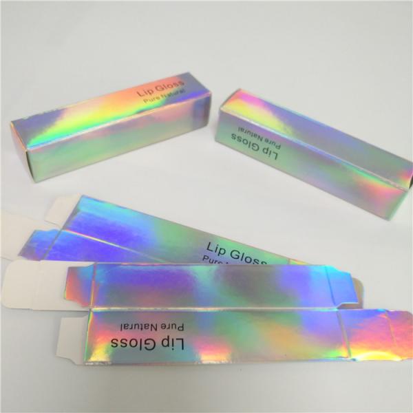 Holographic Paper Box Packagings 2.5x2.5x8.5cm Size Cosmetic Packages For Lip Gloss