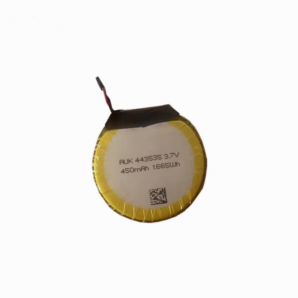 Custom Round 3.7V Circular Lipo Battery Flat 403535 450mah 403533 380mAh Rechargeable Lithium Polymer Batteries