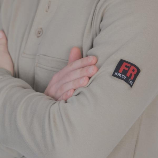 Fire Retardant Welding Workwear Henley Shirt Khaki FR Shirt Manufacturer