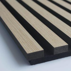 Quality Eco - Friendly Wood Veneer Wall Panels Polyester Wooden Sound Absorption Sound Proof Panels for sale