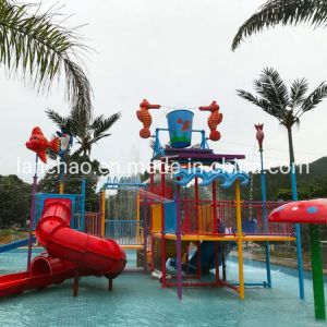 Fiberglass Kids Splash Water Playground With Open Straight Water Slide