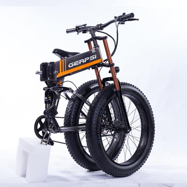 26 Inch Fat Tire Electric Bike , Mountain Electric Snow Bike Brushless Motor