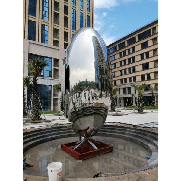 Large Stainless Steel Sculpture Mirror Brushed Surface Mirror Polished Stainless Steel