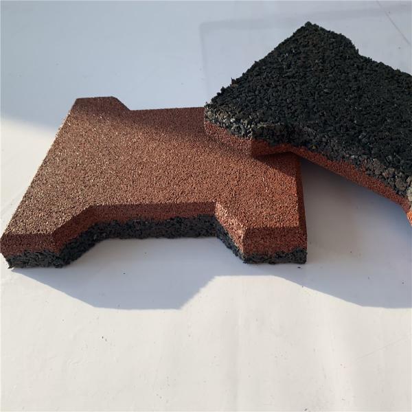 Lightweight Horse Stable Rubber Floor Black / Yellow Dog Bone Rubber Pavers