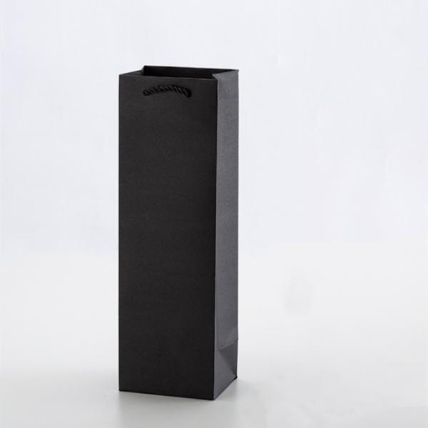 Drawstring Handle Recyclable Paper Kraft Wine Bottle Box Bags Coated Paper