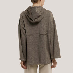 Oversize Women Hoodies Solid Color Relaxed Hoodie Custom Logo Fashionable Ladies Button Front Hoodies