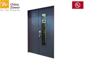 China UL Listed 45 Mm Single Sash Steel Fire Safety Door With UL Ceramic Glass/ Customized Size on sale