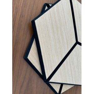 Quality Wood Veneer PET Acoustic Panel Wall Decoration Lightweight Wall Panel Without MDF for sale