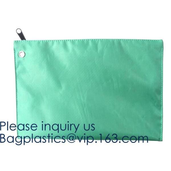 Waterproof Oxford Medicine Safety Bag with Lock and Keys Locking Bank Deposit Bag,Money Bank Bag Zipper Leather Cash Dep