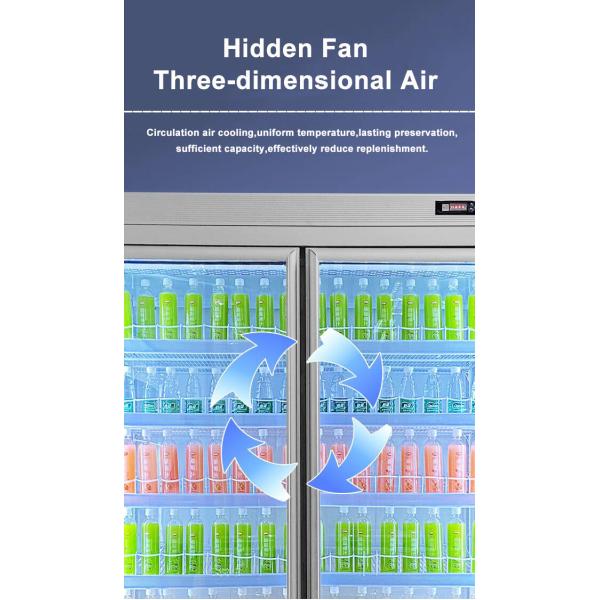 Swing Doors Full Glass Beverage Refrigerator With Custom Service