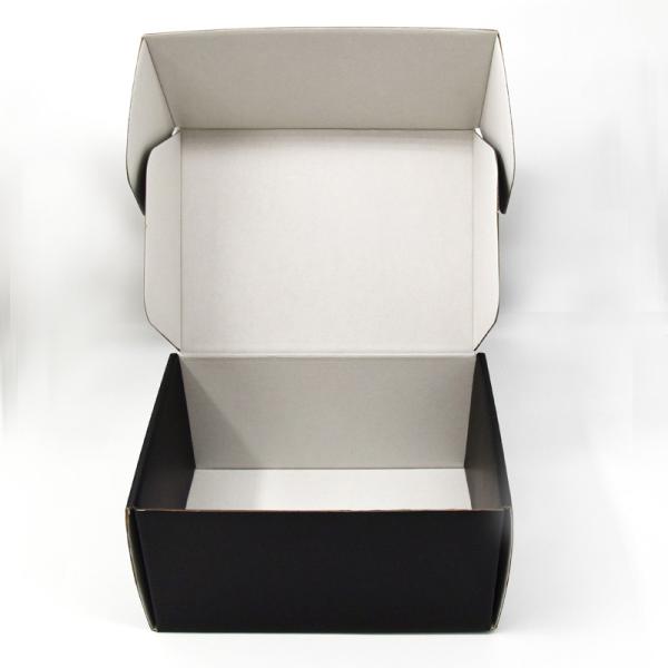 Colored Corrugated Mailer Boxes Small Black Corrugated Shoes Box For Shipping