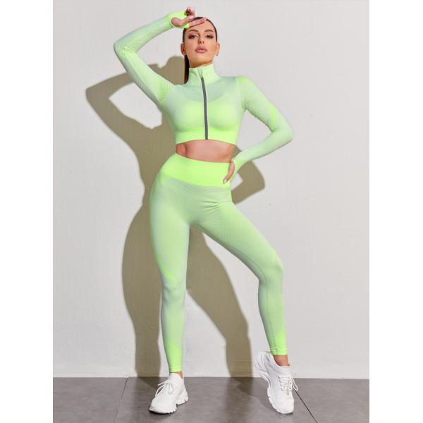 ODM Camo Print Seamless Yoga Sets Antifriction Leggings And Long Sleeve Crop Top