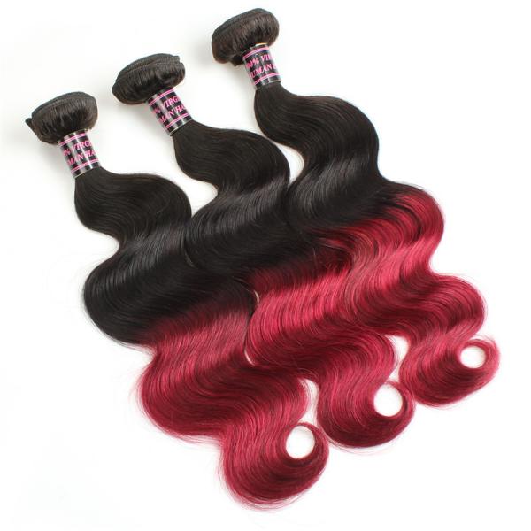 Unprodussed Remy Indian Virgin Hair Weft Body Wave Ombre Color 1B/99J