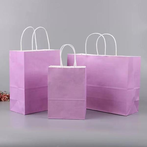 Custom Logo Printed Paper Shopping Bags Paper Grocery Bags With Handles