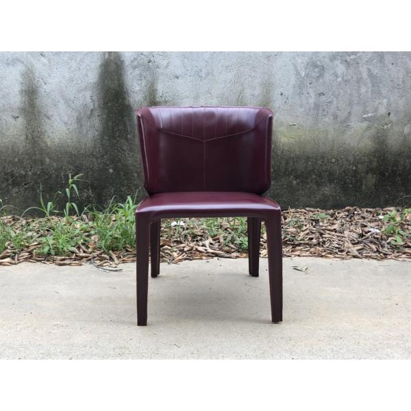 Luxury ANASTASIA Fiberglass Dining Chair Covered With Leather 1/8”Thick