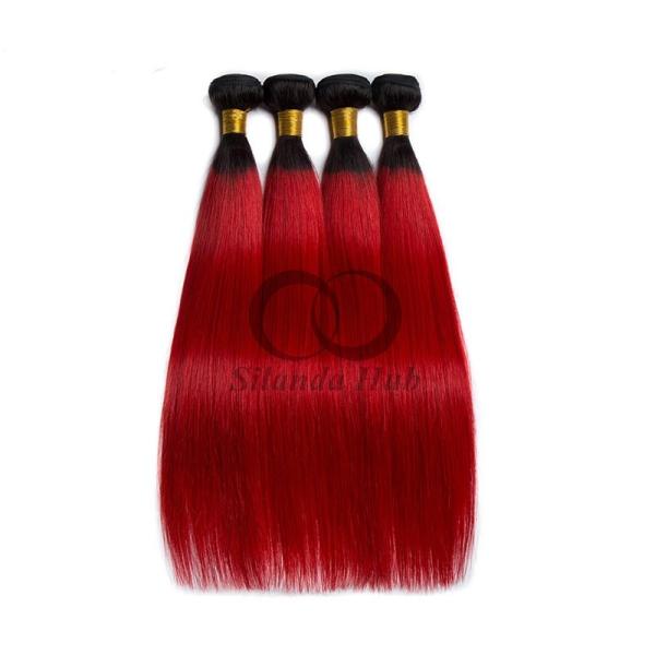 #T1B/Red Straight Remy Human Hair Bundles Sew In Weave Bundles Brazilian Bundle Deals