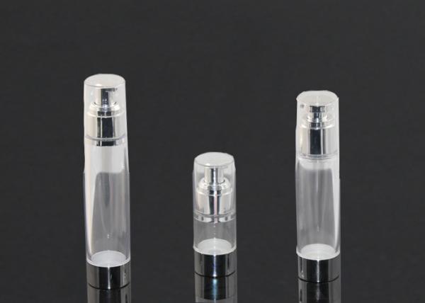 Buy Silver Mouth Transparent Airless Pump Bottles 100ml With Shoulder Sleeve at wholesale prices