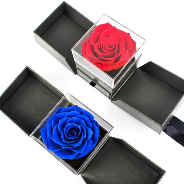 Decoration Valentines Flowers In A Box , Two Side Open Custom Rose Box
