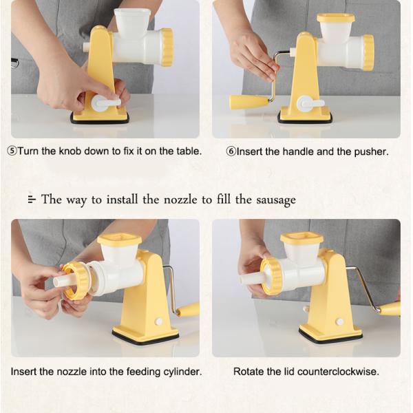Manual Multi Functional Sausage Stuffer Filler Nozzles For Home