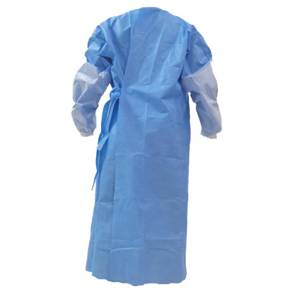 Blue Ultrasonic Seam Non Woven SMS Isolation Gowns Medical Reinforced Surgical Gown