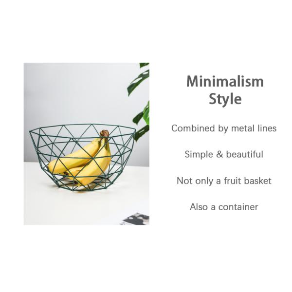 Electro Plating Wire Basket Metal Fruit Container Iron Vegetable Bowl Nordic Style