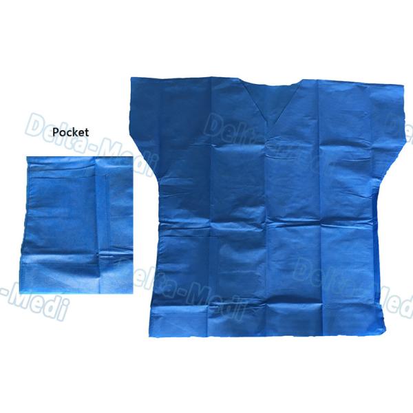 Over Lock Sewing Disposable Scrub Suits , Custom Size Blue Scrub Suit