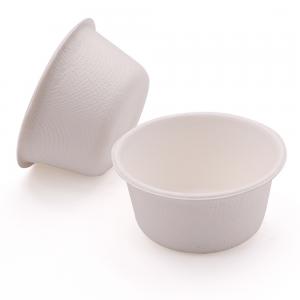 China Biodegradable sugarcane salad bowls sauces tray disposable bagasse paper DIY plate mini tableware on sale