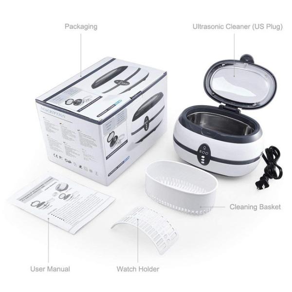 Waterproof PCB Ultrasonic Jewelry Cleaner , 600ml Nail Cleaning Machine 40kHz