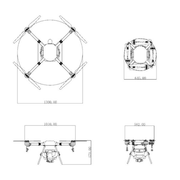 HXMX410 60 Acres/H 12s Agriculture UAV Drone 10L Tank Capacity Full Load 25KG Agri Spray Drone HXMX410