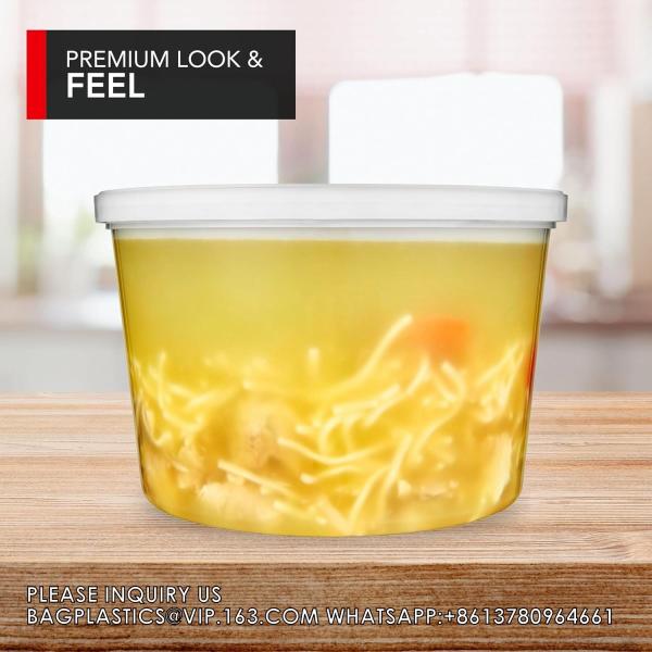 Plastic Deli Containers With Lids, Slime, Soup, Meal Prep Containers Stackable Leakproof Microwave Dish
