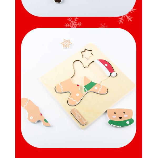 Children's Toys Wooden Christmas Theme Puzzle Set Early Childhood Education Puzzle Learning 3-6 Years Old Baby Games